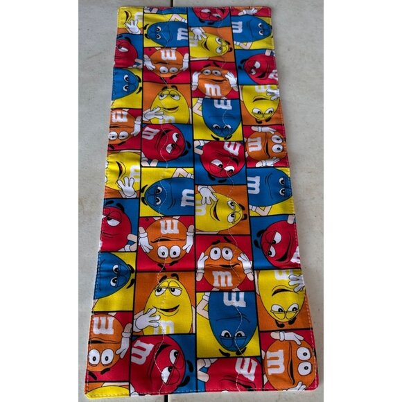 Set of 4 Handmade Burp Cloths Multicolored M&M Candy Theme, Size 7 x 16 in - Picture 3 of 6